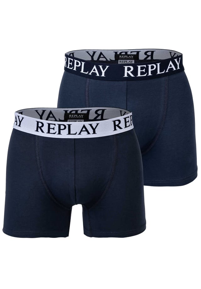 

Боксеры 2 пары - трусы из хлопка стрейч Replay, мультиколор
