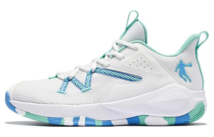 

Баскетбольные кроссовки Basketball Shoes Men Low-Top White/Blue/Green Qiaodan