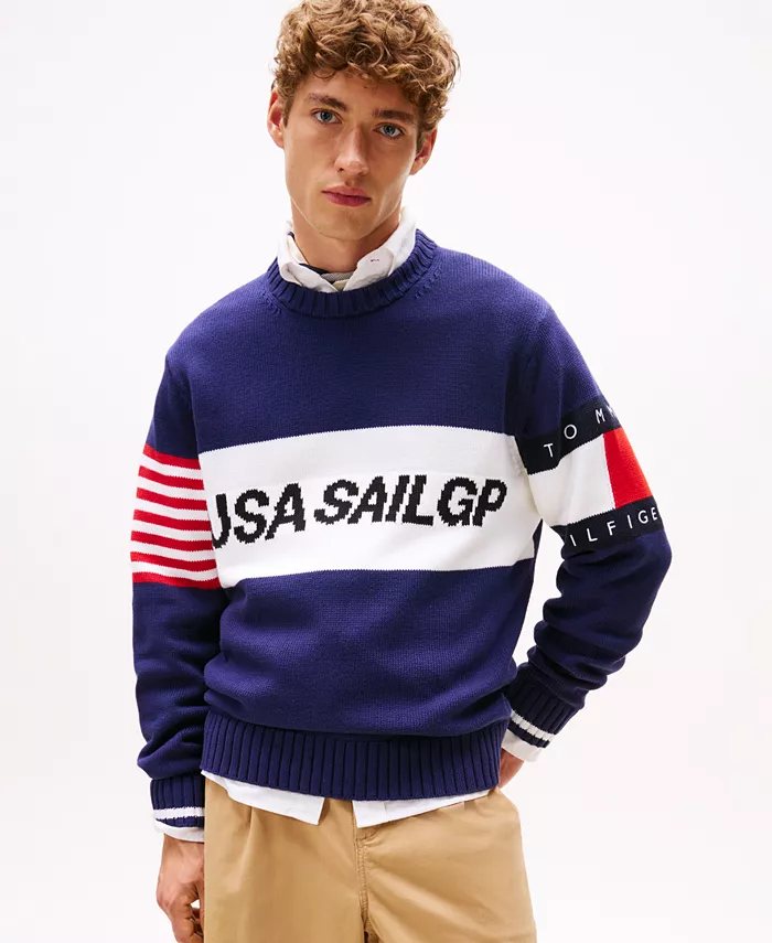 

Мужской парусный свитер с длинным рукавом Tommy x US SailGP Team Tommy Hilfiger, синий