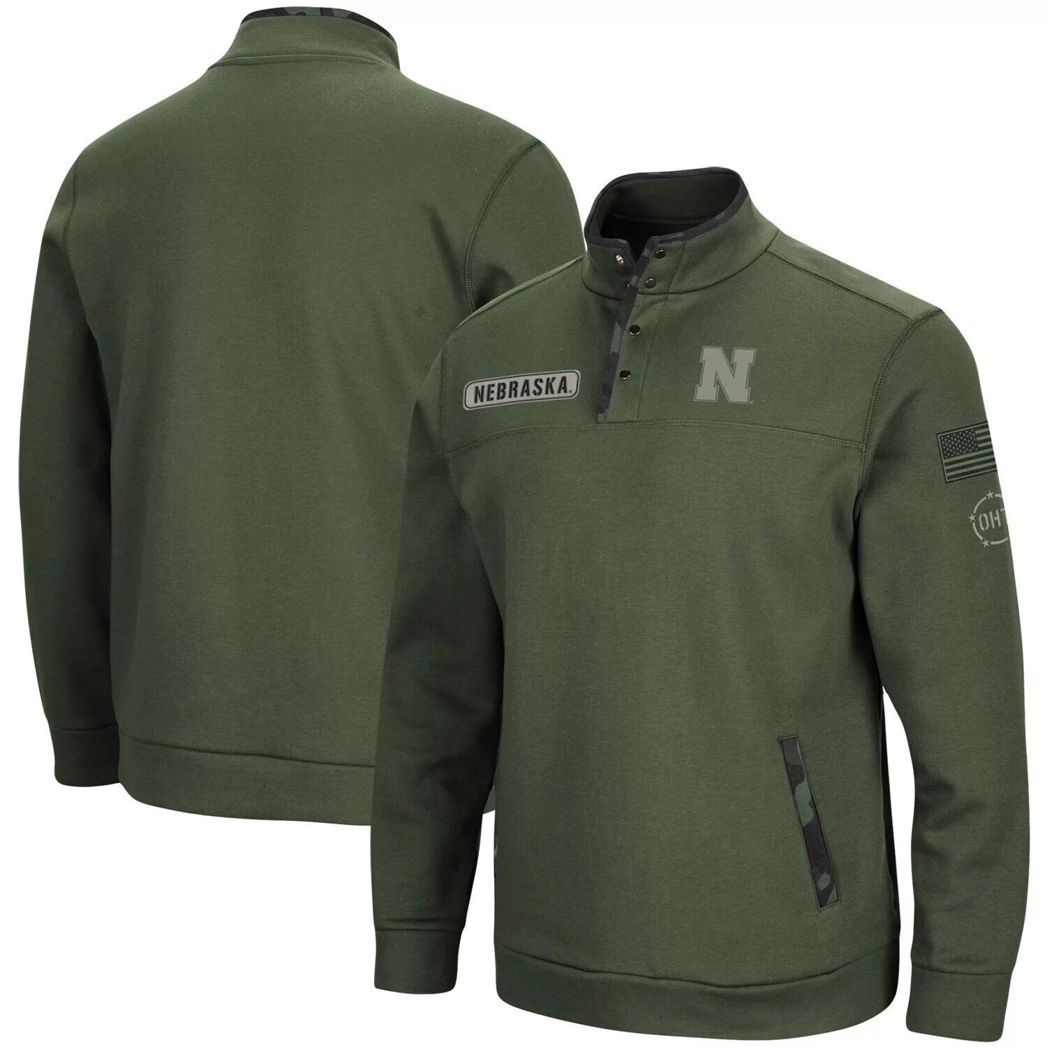 

Мужская оливковая куртка на четверть кнопки Nebraska Huskers OHT Military Appreciation Digit Colosseum, Зеленый, Мужская оливковая куртка на четверть кнопки Nebraska Huskers OHT Military Appreciation Digit Colosseum