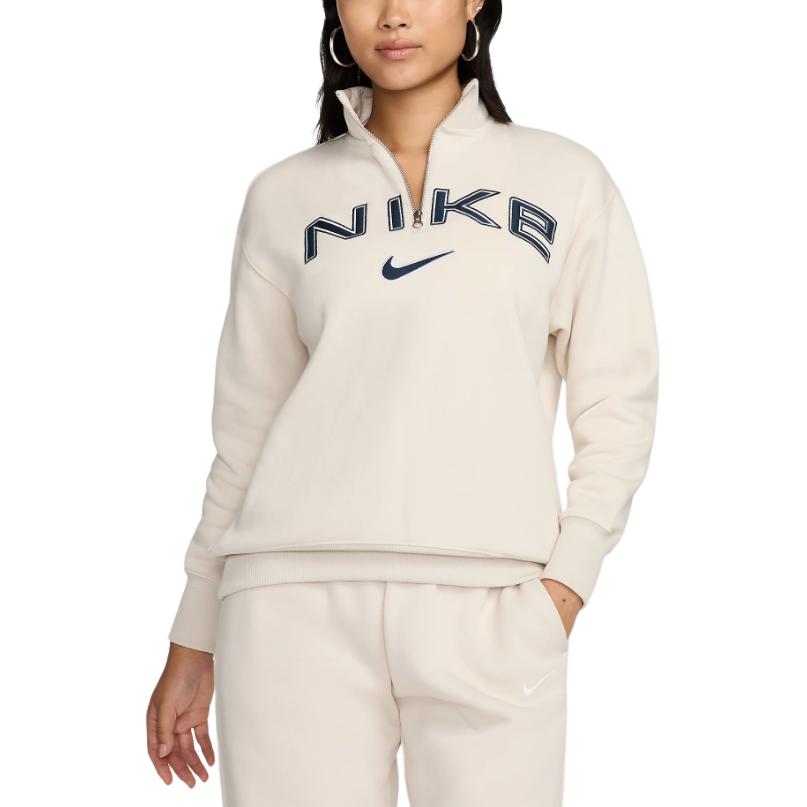 Футболка Nike Sportswear Phoenix FleeceLogo FW24 женская экрю — фото 2
