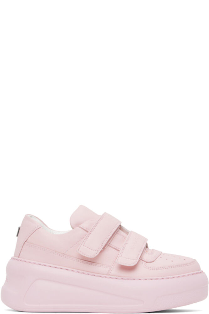 Розовые кроссовки на платформе с липучками Acne Studios