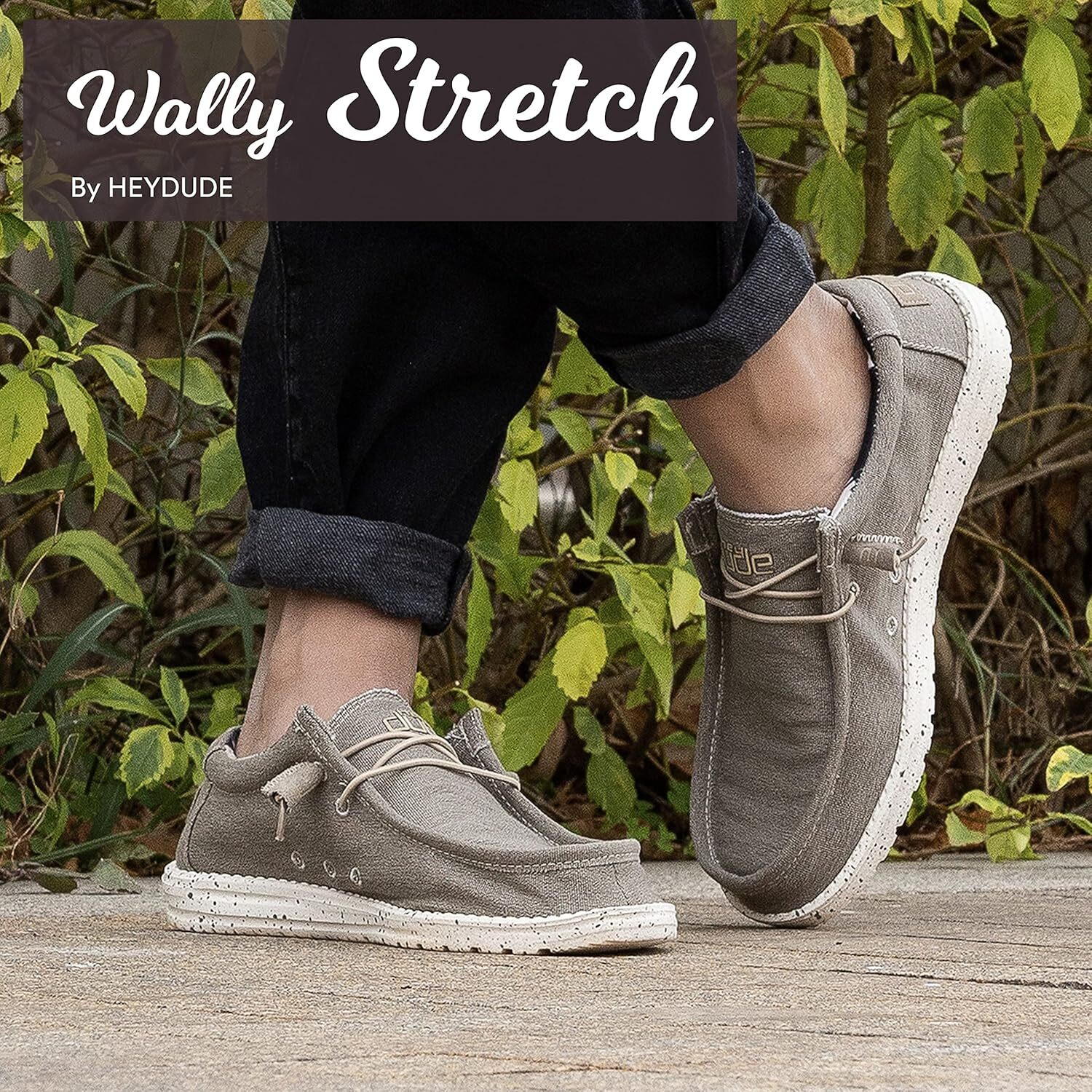 Мужские лоферы HEYDUDE Wally Stretch, бежевый — фото 2