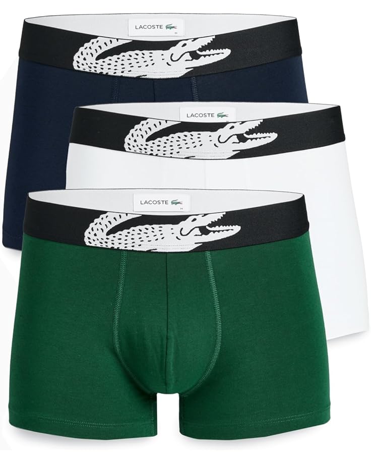 

Мужские трусы Lacoste 3-pack Crocodile Logo, Green/White/Navy Blue