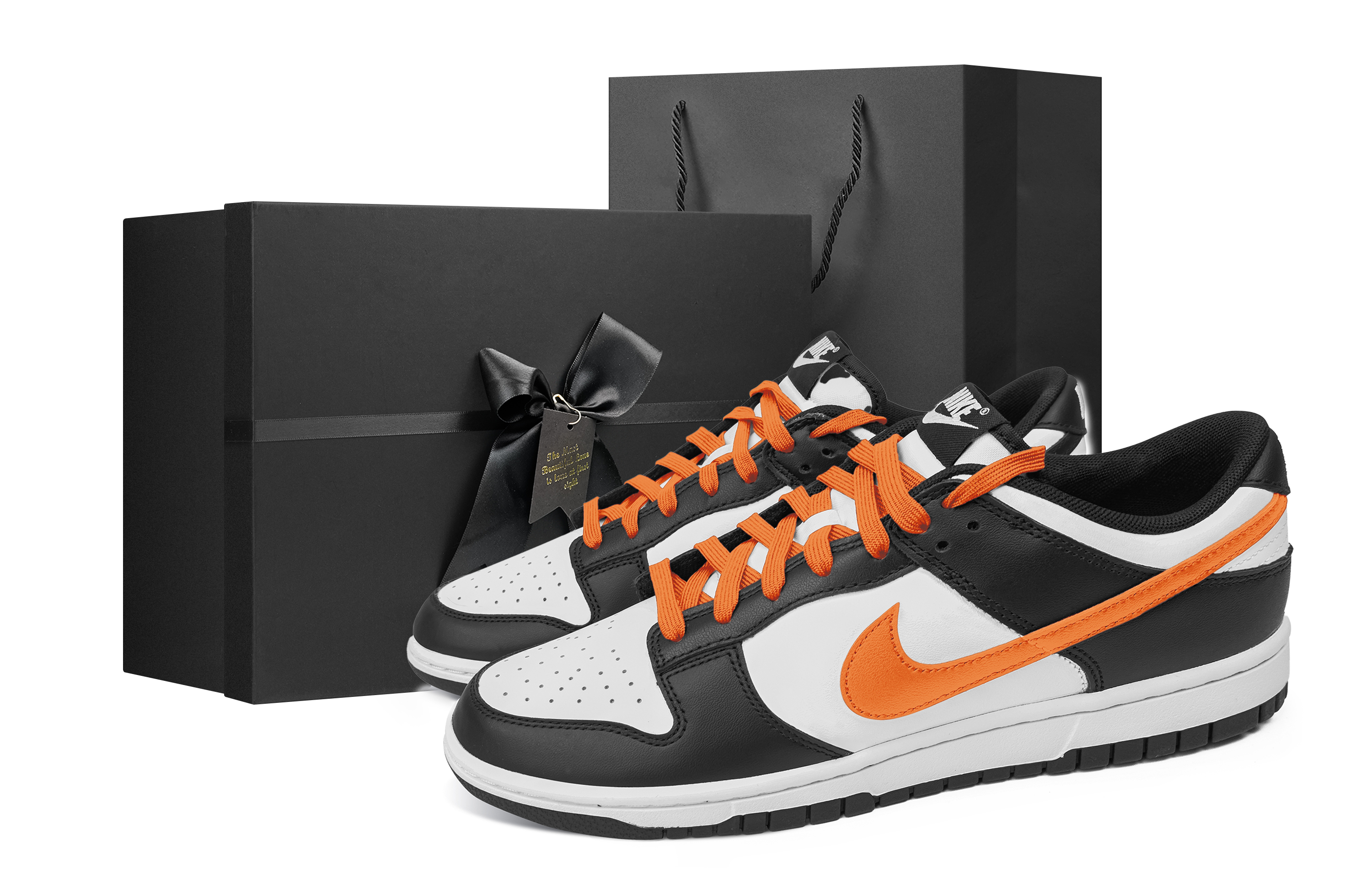 

Nike Кроссовки для скейтбординга Dunk, мужские, низкие, черные/белые/оранжевые