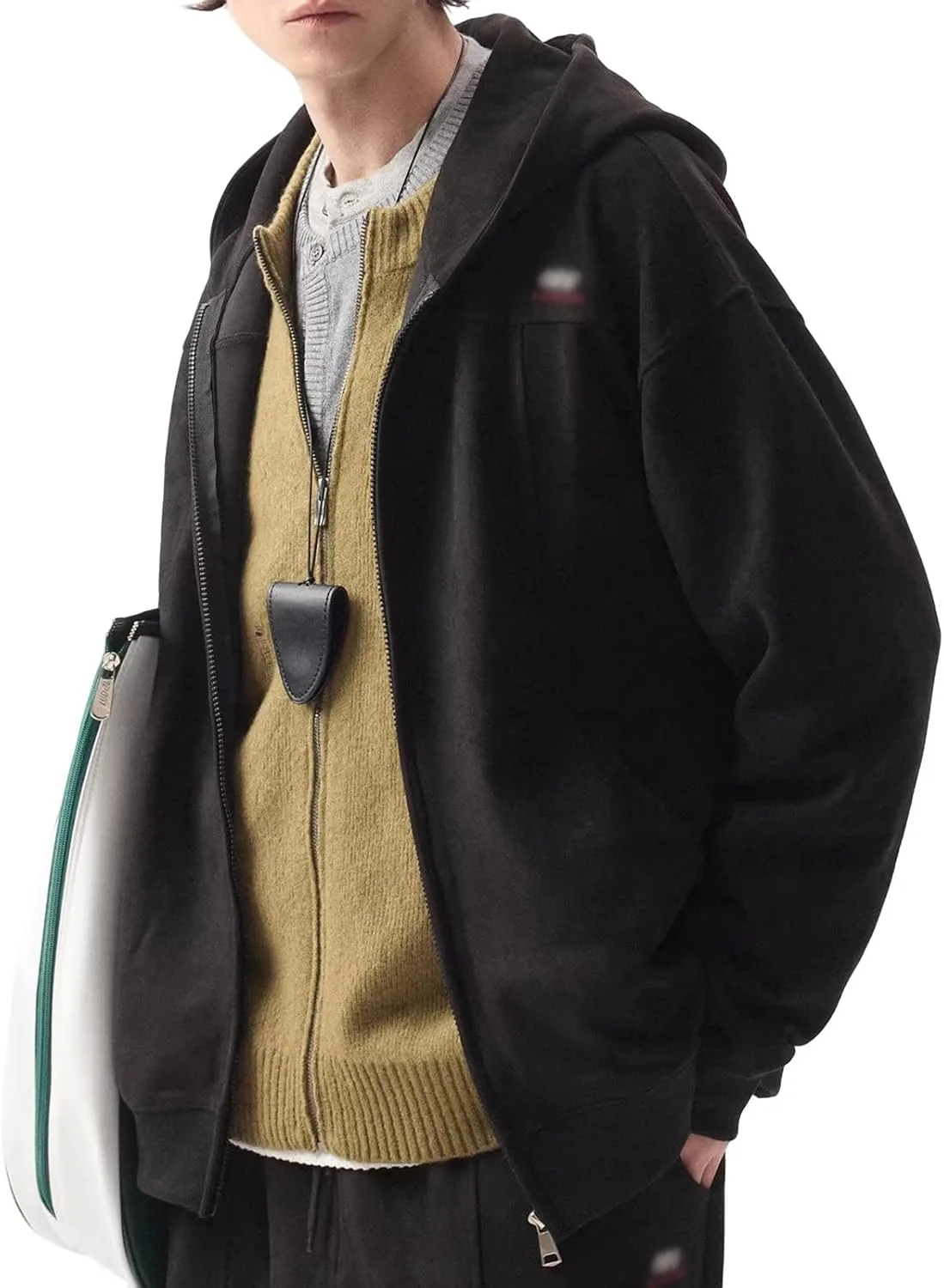 

Весенне-осенний худи на молнии, свободный мужской свитшот с карманами для спорта и бега FGQuelleBM