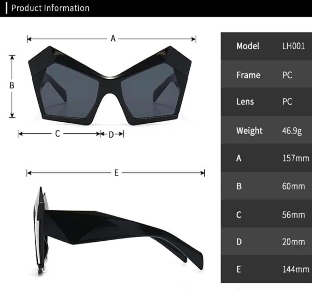 

Геометрические ромбовидные солнцезащитные очки «кошачий глаз» для женщин, роскошные винтажные большие солнцезащитные очки неправильной формы для мужчин MUTYNE, C6