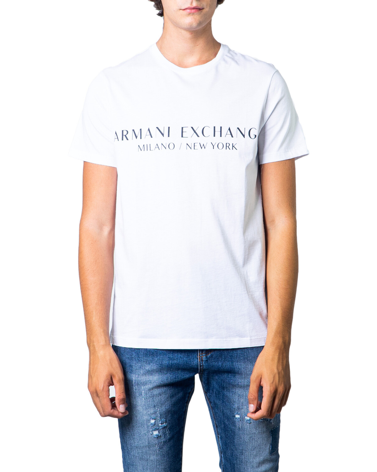 

Футболка мужская Armani Exchange с логотипом бренда на груди, белый