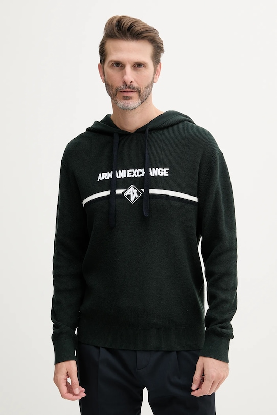 

Хлопковый свитер Armani Exchange, зеленый