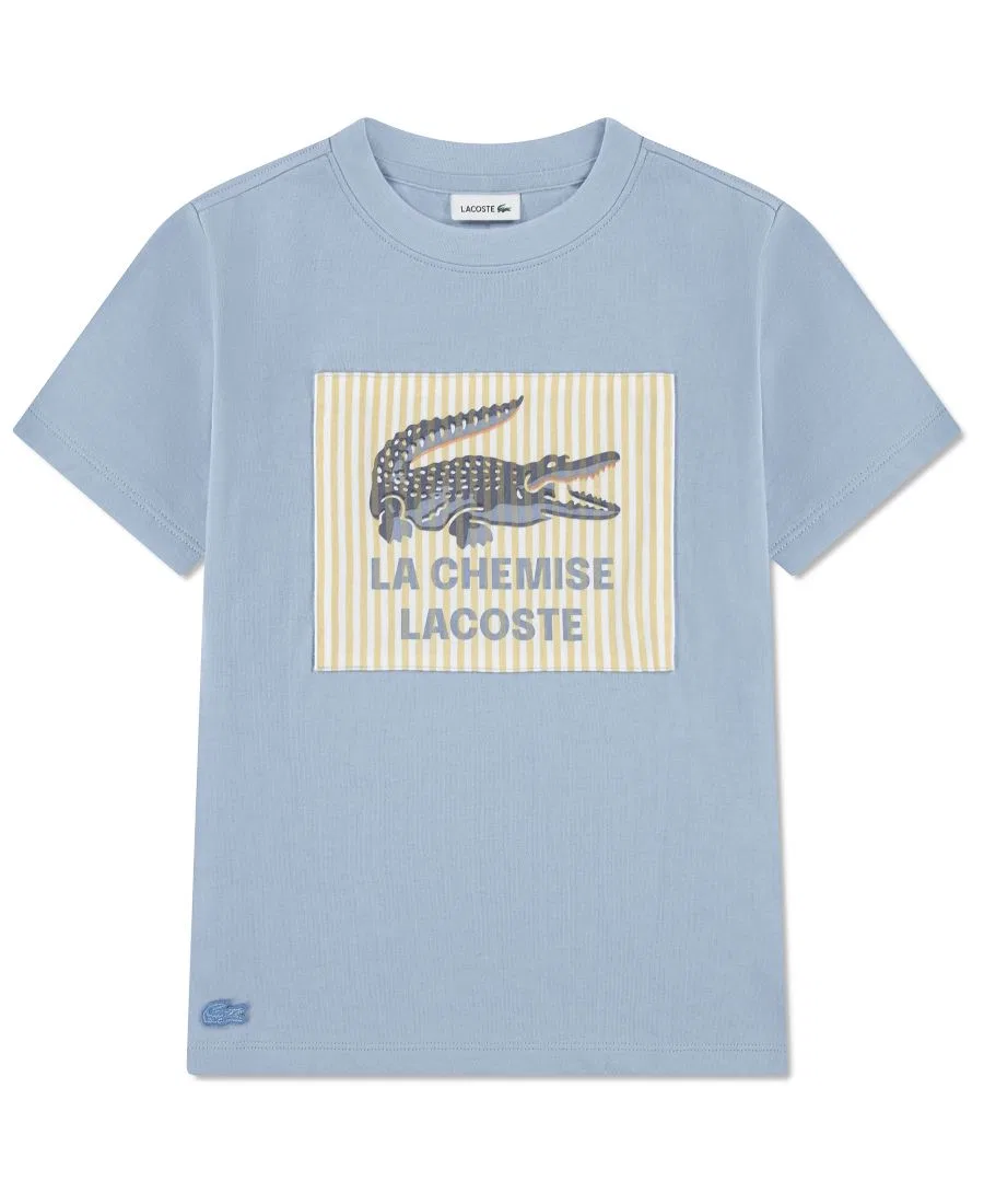 Детская футболка с круглым вырезом и аппликацией, размер 10-16 Lacoste — фото 4