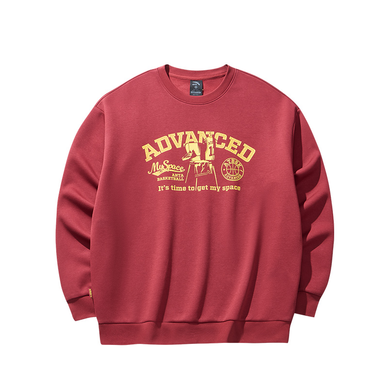 

ANTA Толстовка из баскетбольной коллекции мужская темный розово-красный