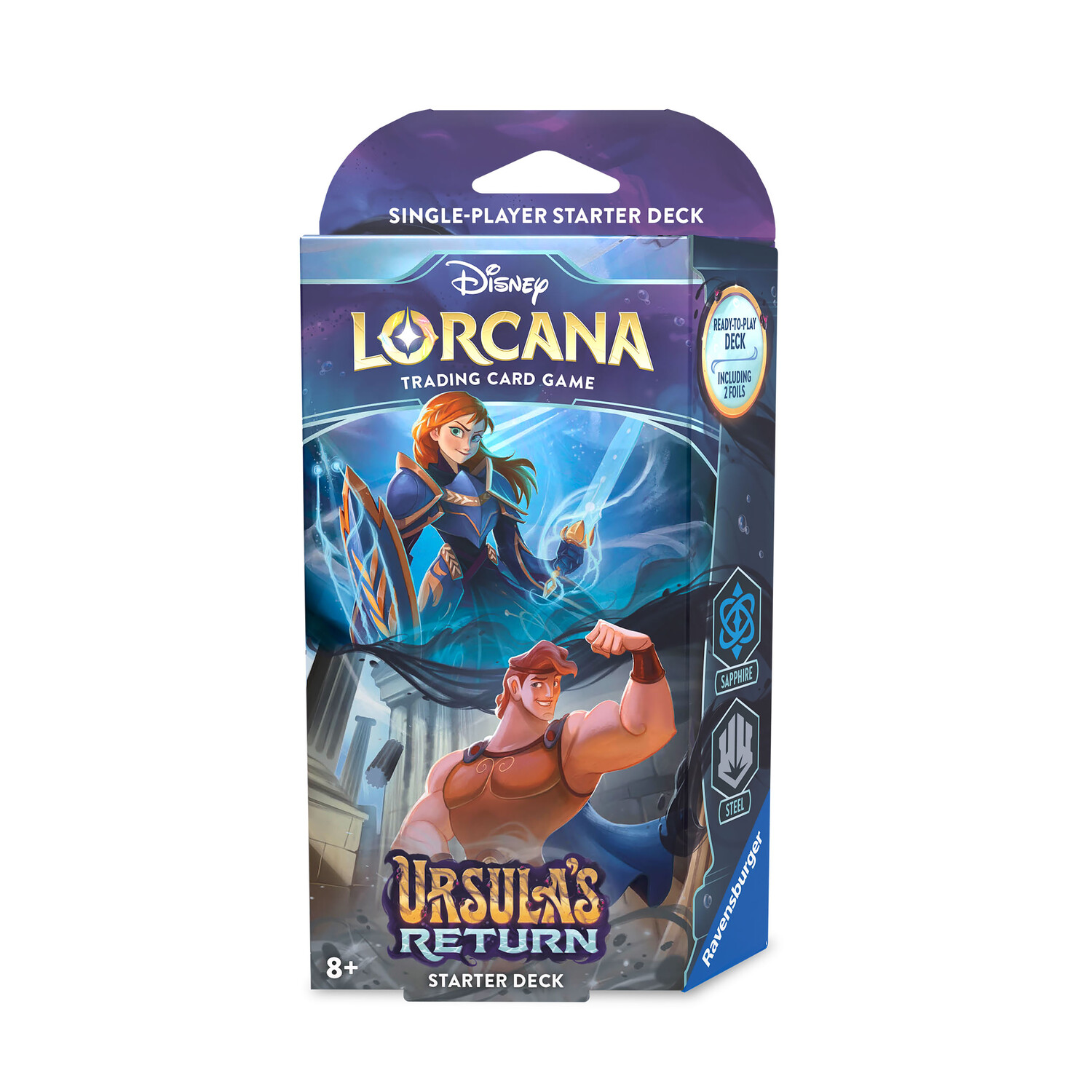 

Стартовый набор Disney Lorcana, сапфир и сталь — Коллекционная карточная игра Возвращение Урсулы