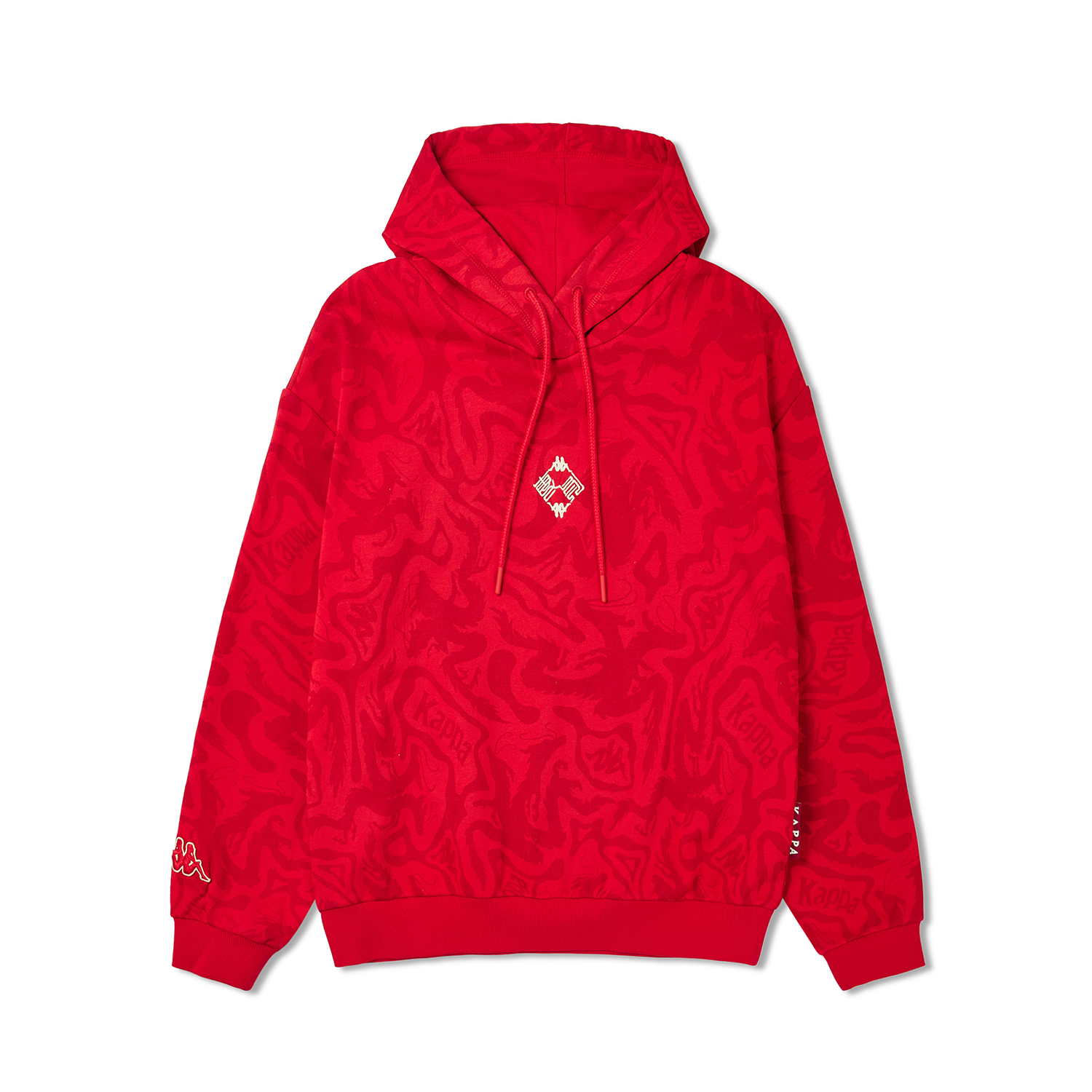 

Новогодняя толстовка женская Kappa, China Red All over Print-554P