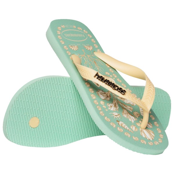 Женский топ в тропическом стиле - сандалии Havaianas, Peach — фото 3