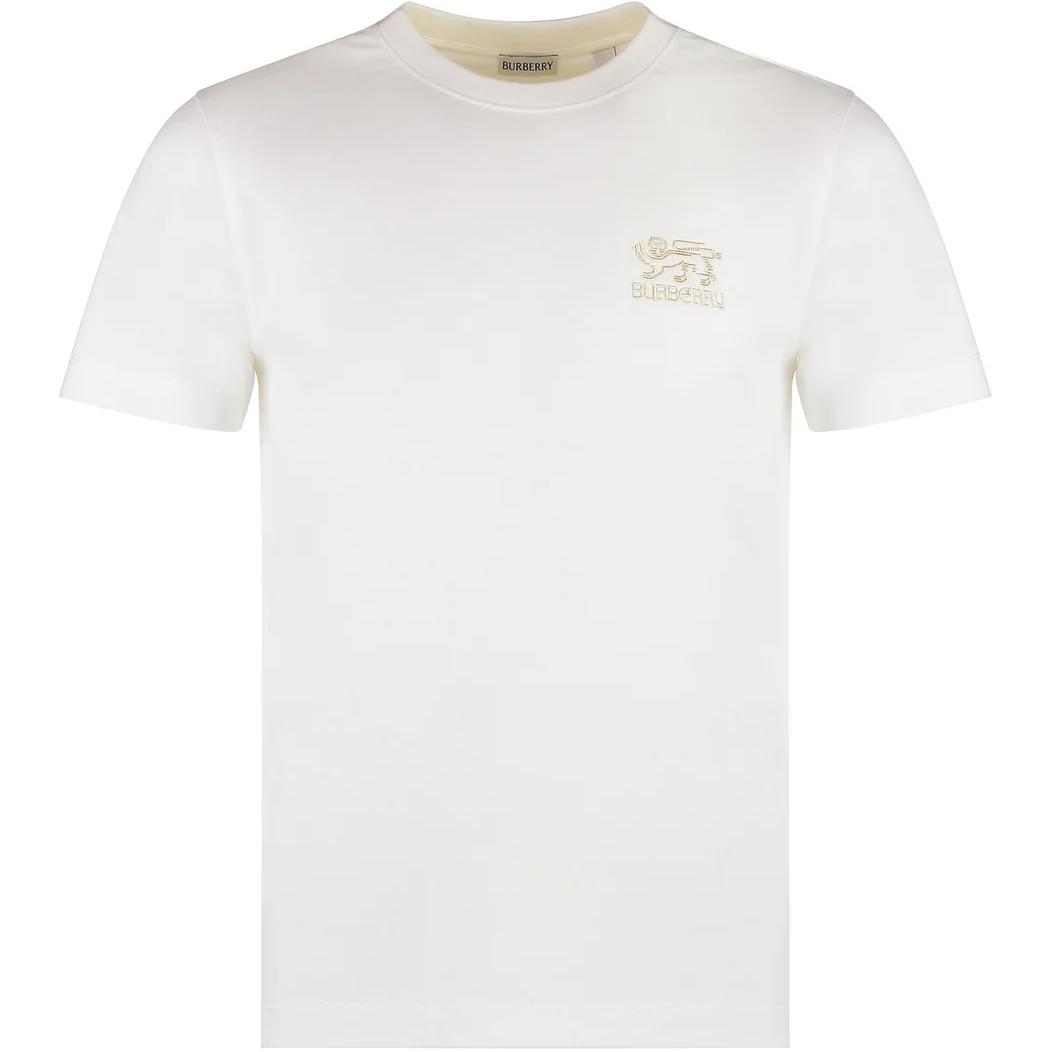 Футболка Burberry с вышитым логотипом, слоновая кость — фото 3