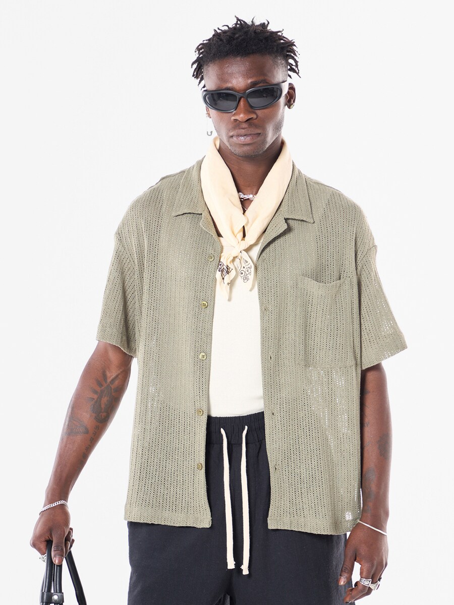 

Повседневная рубашка VAMOS CLO Comfort fit Button Up Shirt Lithodora, оливковый