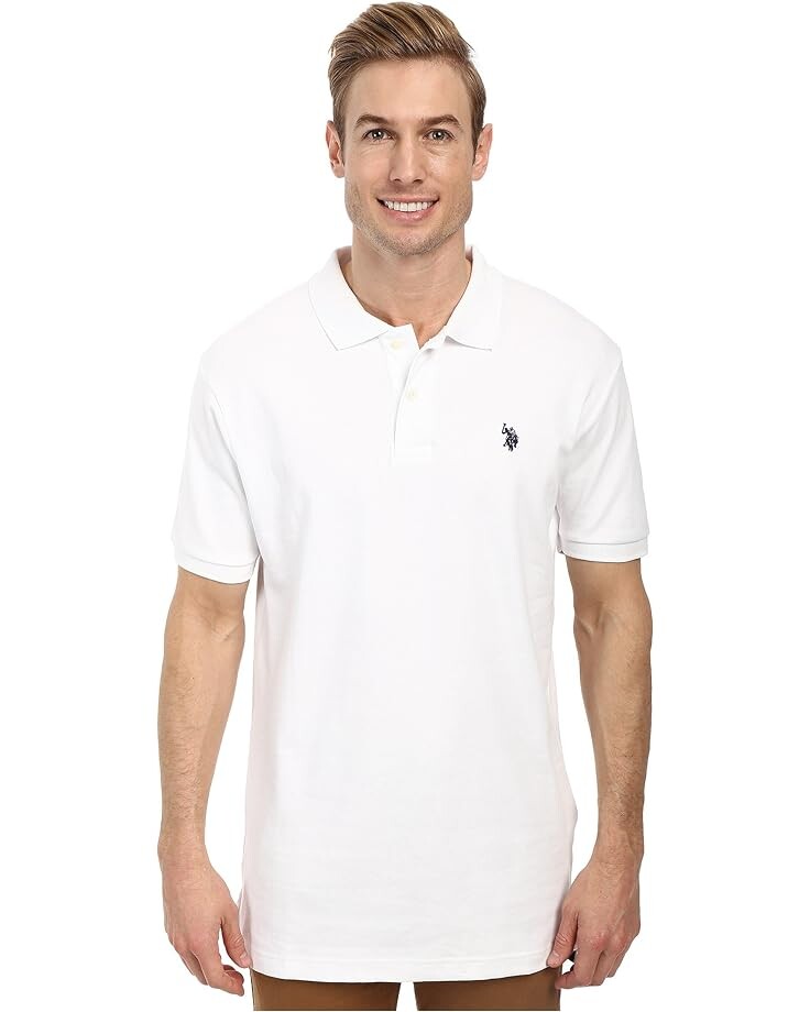 Поло U.S. Polo Assn. Solid Short Sleeve Interlock, белый