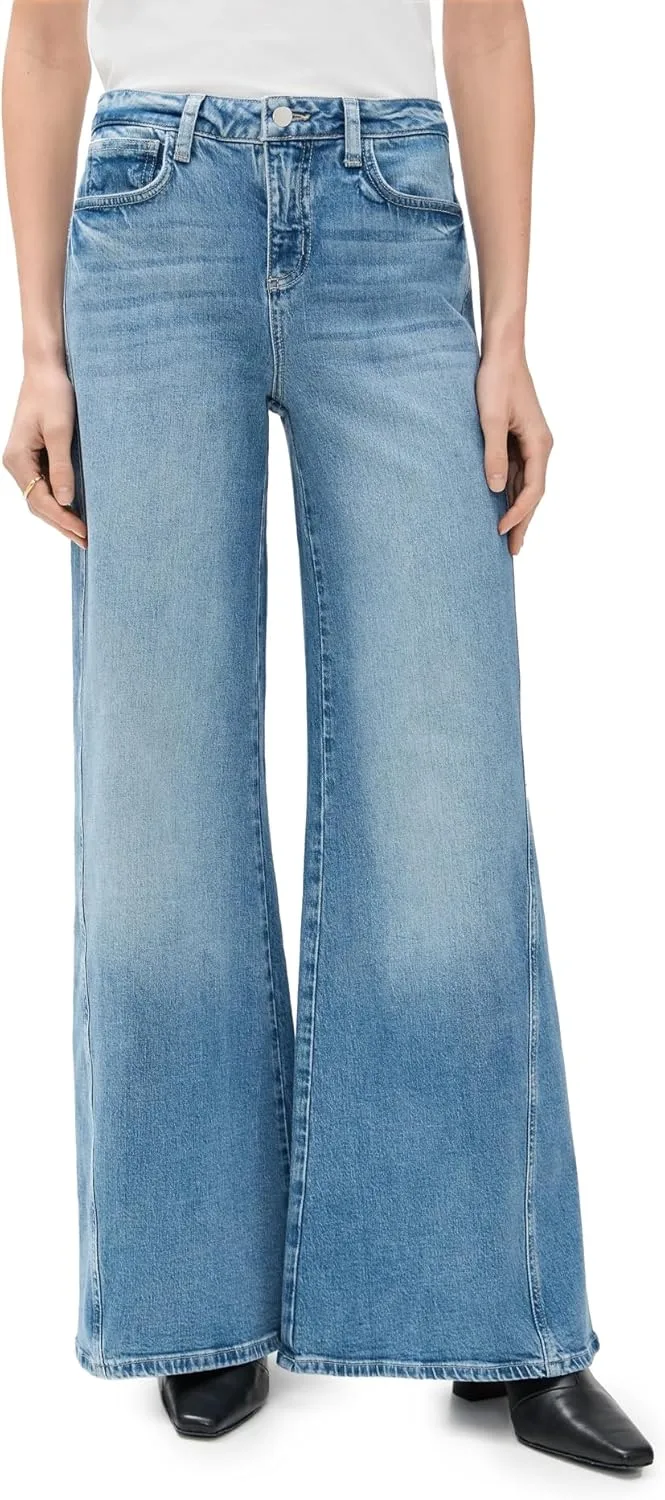 

L'AGENCE Women's Beau High Rise T-Seam Wide Leg Jeans