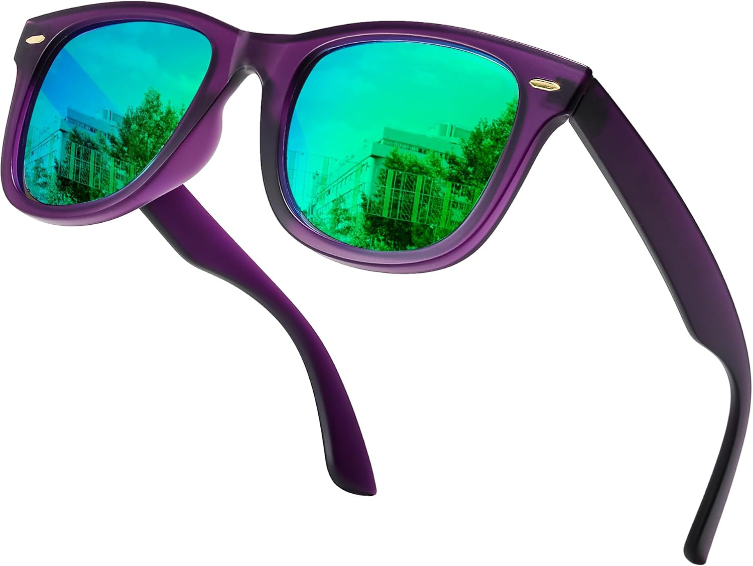 

Поляризованные зеркальные солнцезащитные очки SIPHEW для женщин и мужчин, квадратной формы, с защитой от УФ-излучения, женские солнцезащитные очки для пляжа/спорта/фестивалей/вечеринок, A7-dark Purple Frame Green Mirrored