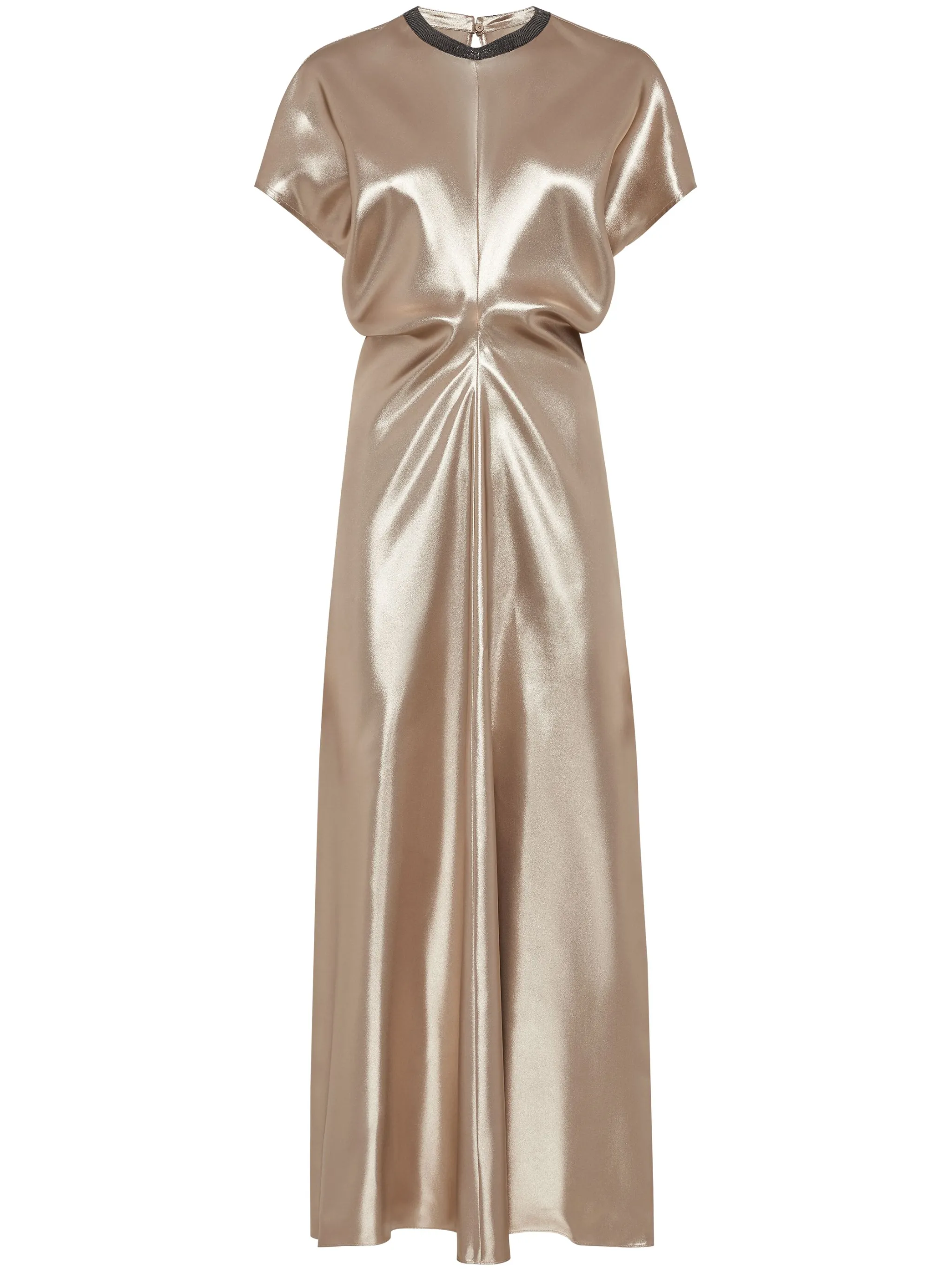 

Платье со сборками Brunello Cucinelli, бежевый