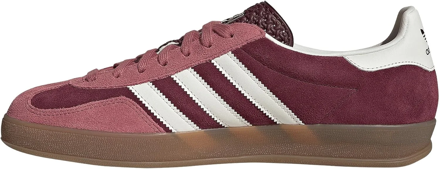 Мужские кроссовки Adidas Gazelle для дома, белый/бордовый/малиновый — фото 2