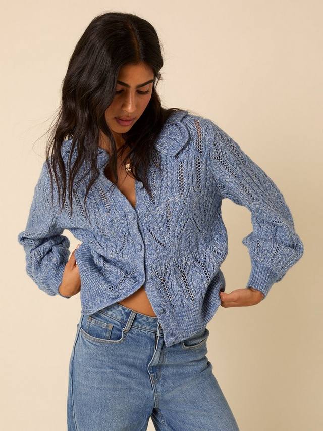 

Кардиган из крупной вязки Pointelle Nobody's Child, Blue