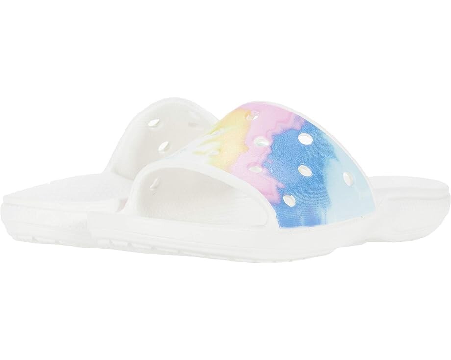 

Сандалии Crocs Classic Slide - Tie-Dye Graphics, цвет White/Multi Tie-Dye