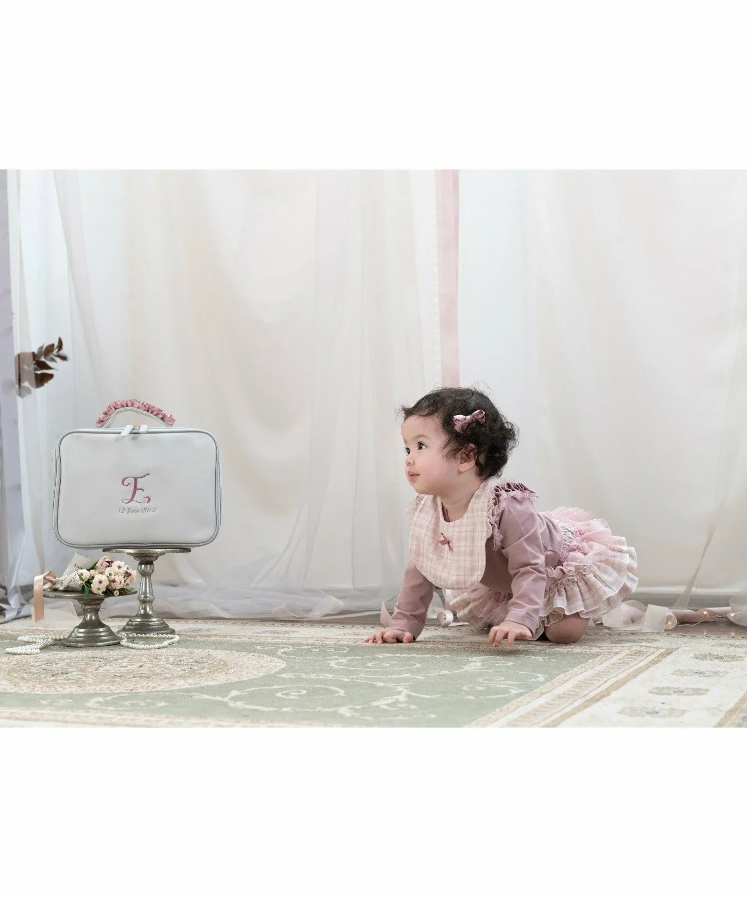 Подарочная коробка для новорожденного с праздничной упаковкой Panpantutu, Milk Pink Check — фото 4