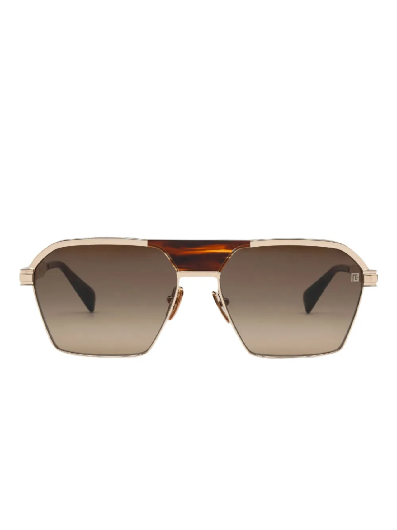 

Balmain Eyewear солнцезащитные очки в геометричной оправе, коричневый