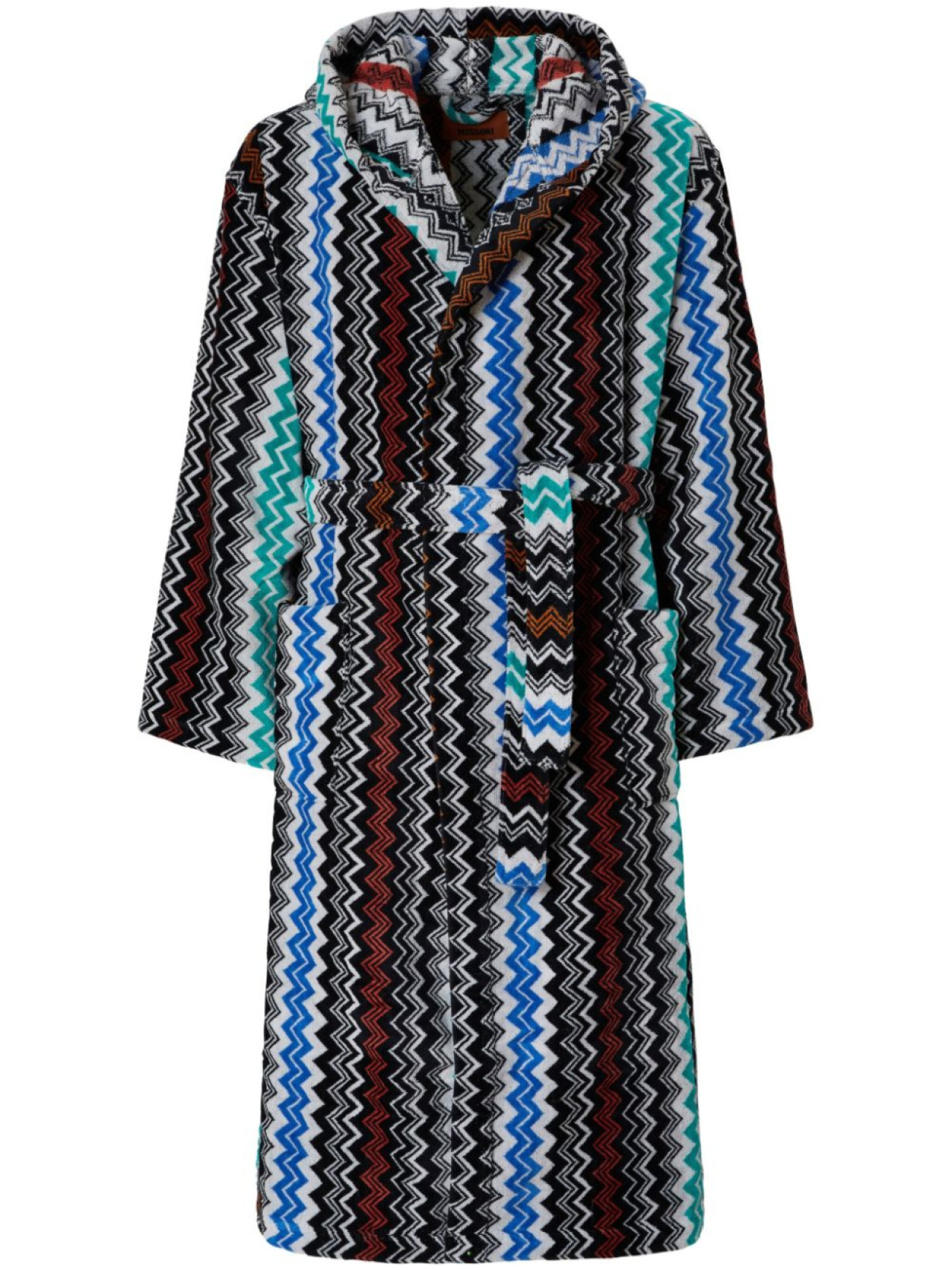 

Missoni Home махровый халат с узором шеврон, синий