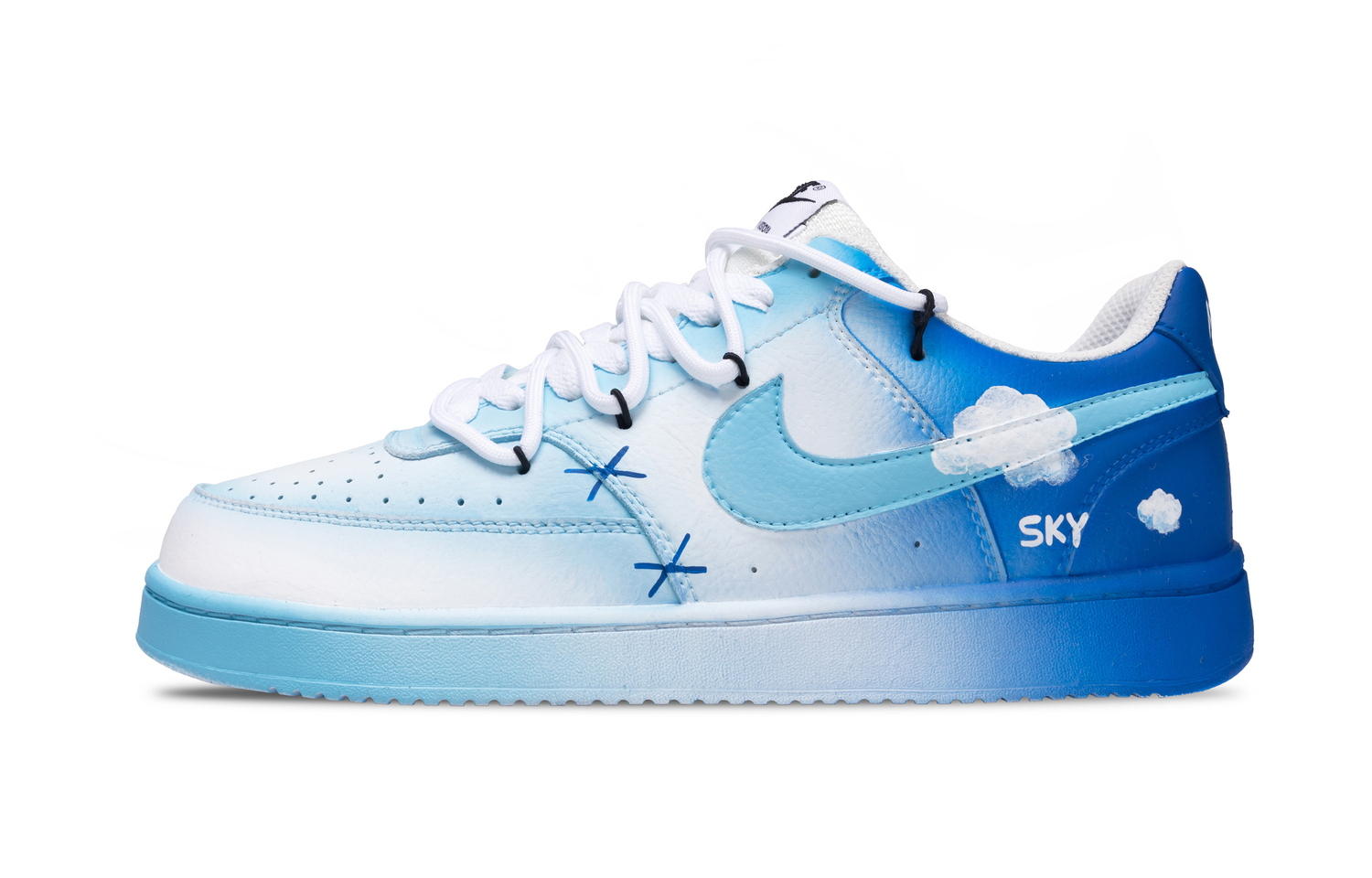 

Nike Court Vision 1 Ice Blue Cloud Island Abrasion Resistant Low top Skateboard Shoes Men's Blue