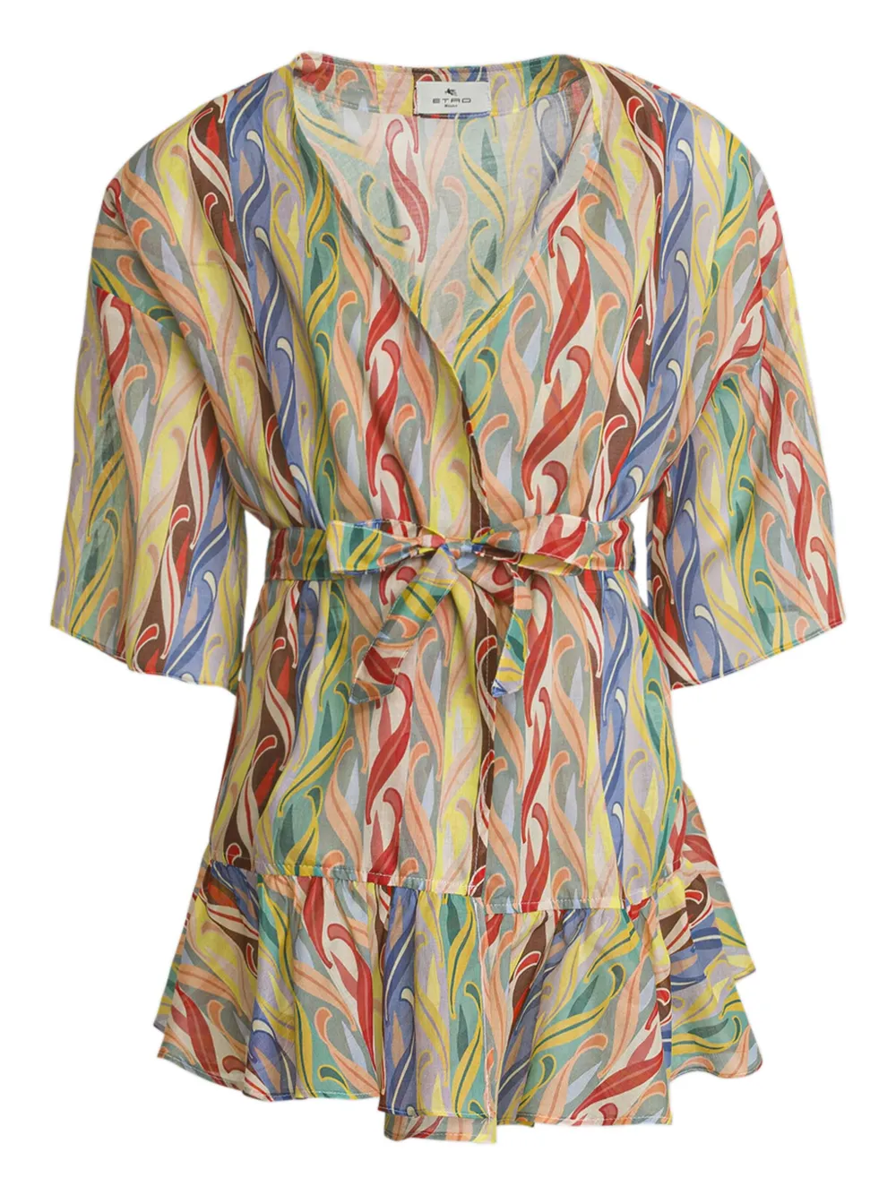 

Платье с поясом и принтом Etro Kids, нейтральный