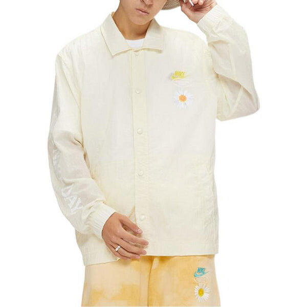 Рубашка men's retro embroidered daisy long sleeves autumn coconut milk shirt Nike, мультиколор — фото 2