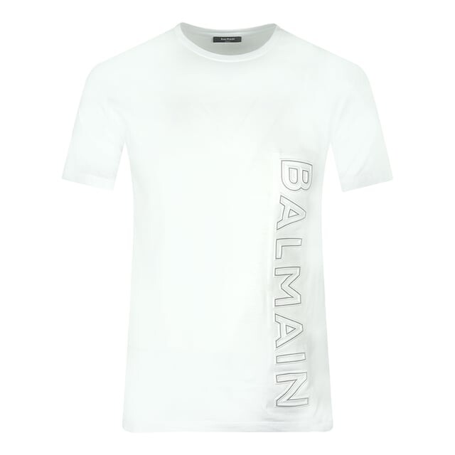 

Тисненый логотип бренда на футболке Balmain, белый