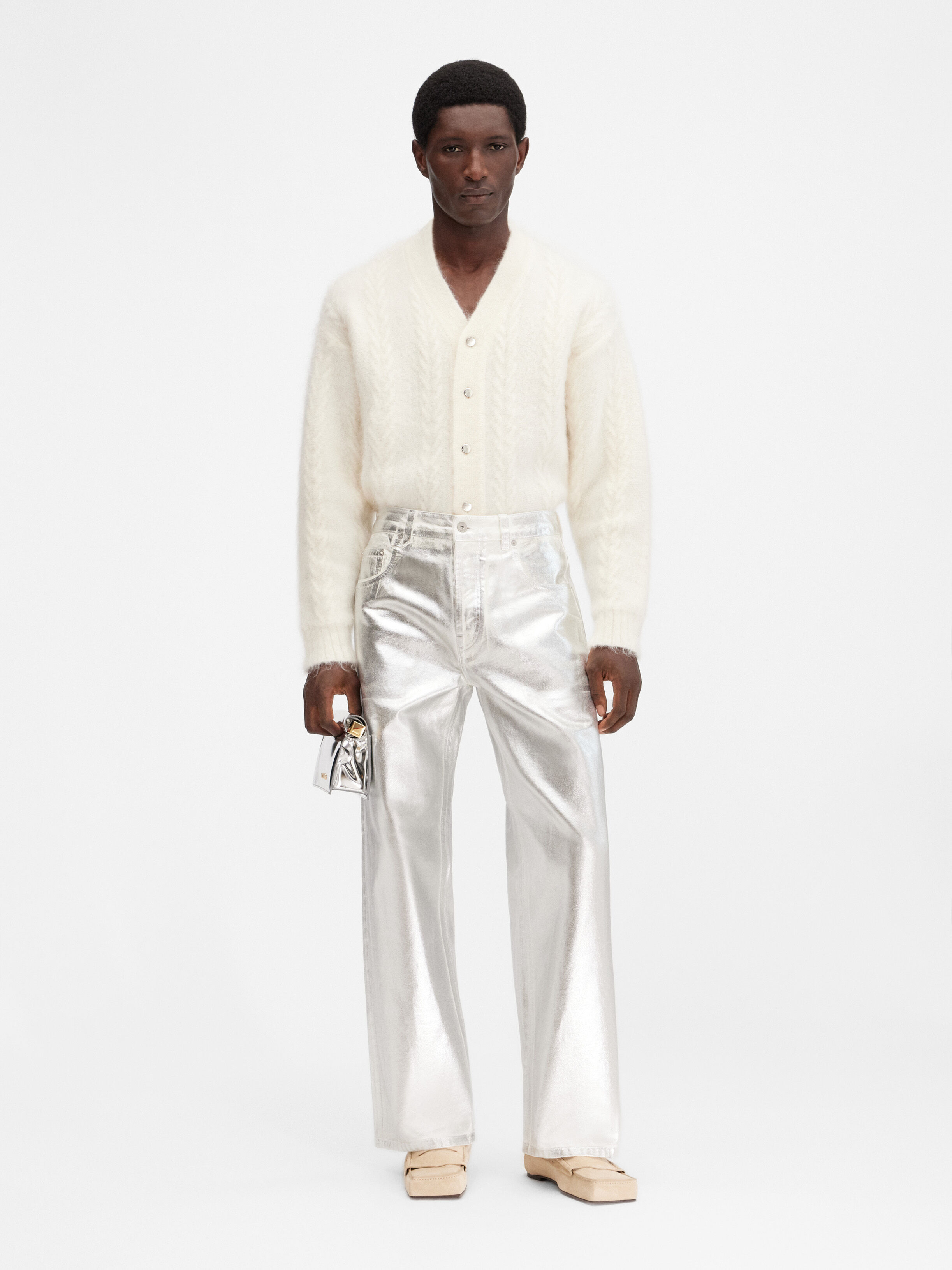 

Мешковатые джинсы JACQUEMUS The wide de-Nîmes denim pants, серебряный