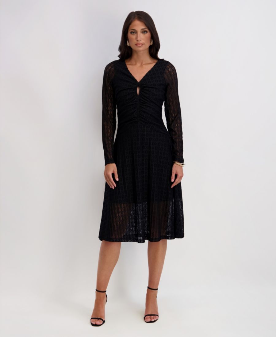 

Женское трикотажное платье с вырезом-замочной скважиной из эластичного трикотажа kensie, Black