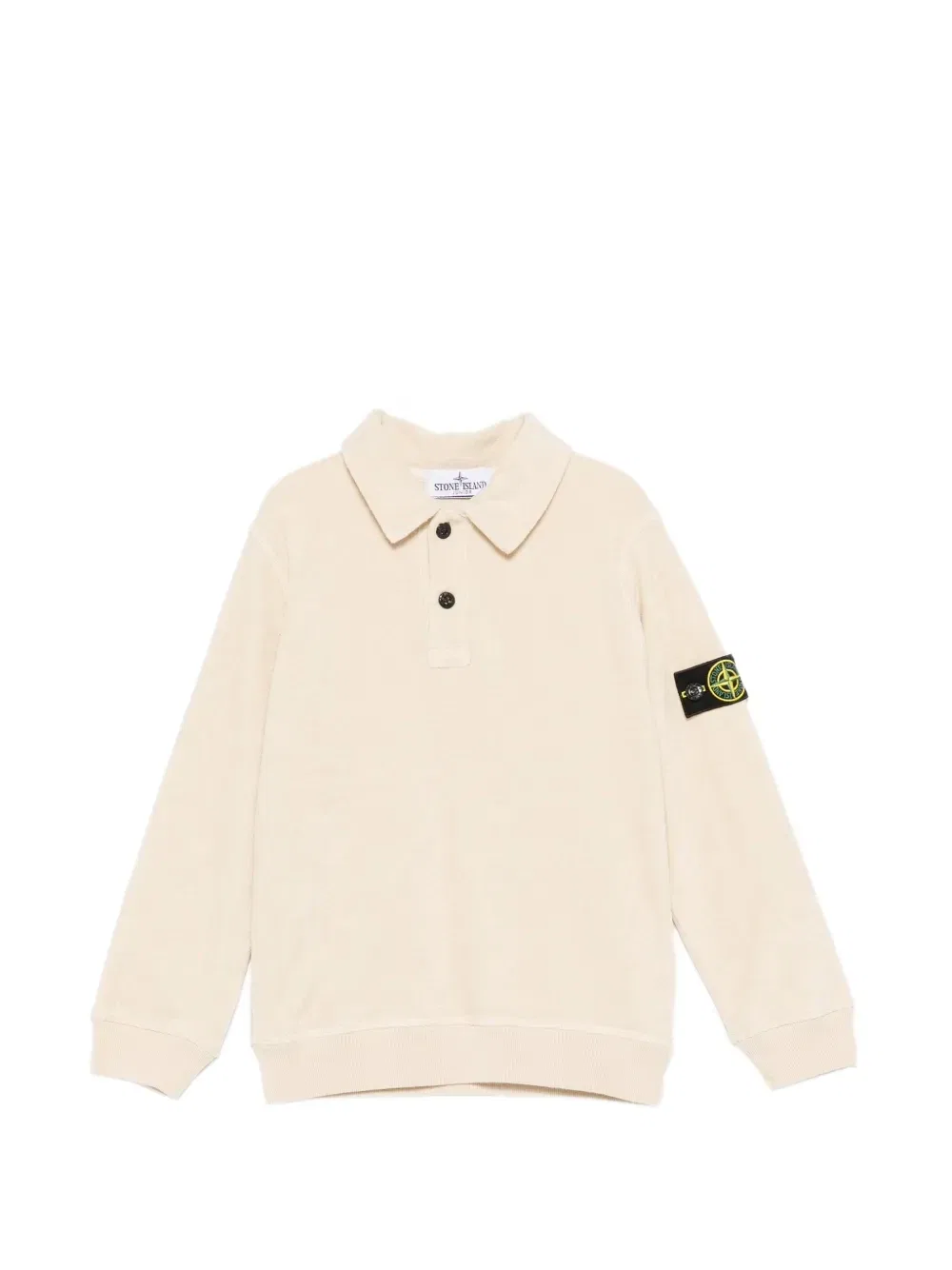 Рубашка поло с нашивкой-логотипом Stone Island Junior, бежевый