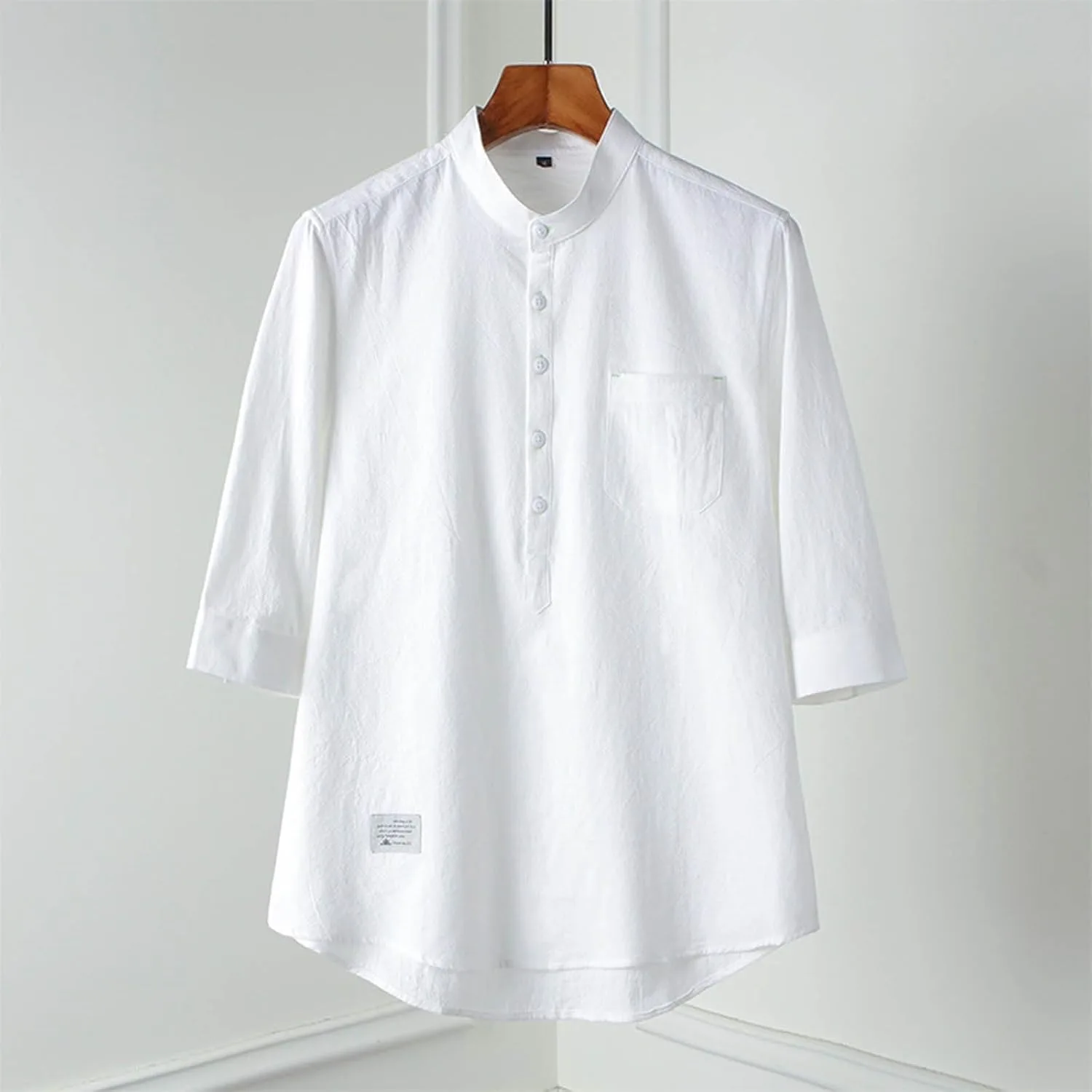 Мужская футболка Henley с коротким рукавом, легкая и дышащая — фото 4