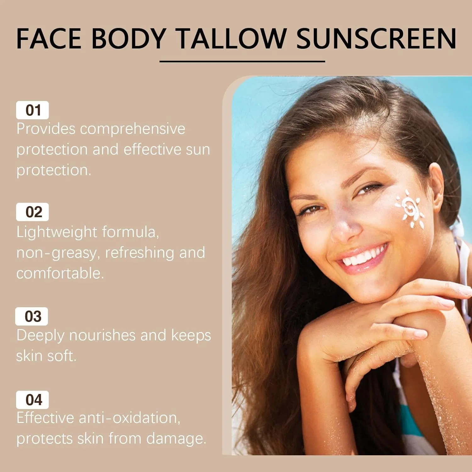 Солнцезащитный крем Tallow SPF 50 для лица и тела Radiantre — фото 4