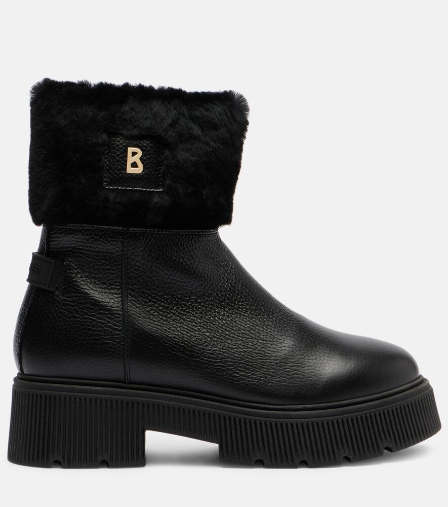 Туринские кожаные ботинки щиколотки с овчиной Bogner, Black — фото 4