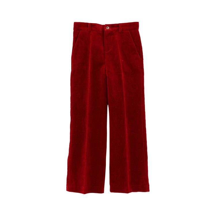 

Брюки Gucci Kids Velvet Wide Leg Pants, Red