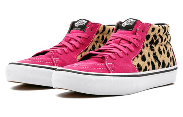 Кроссовки supreme x sk8-mid pro 'cheetah velvet' Vans, розовый — фото 3