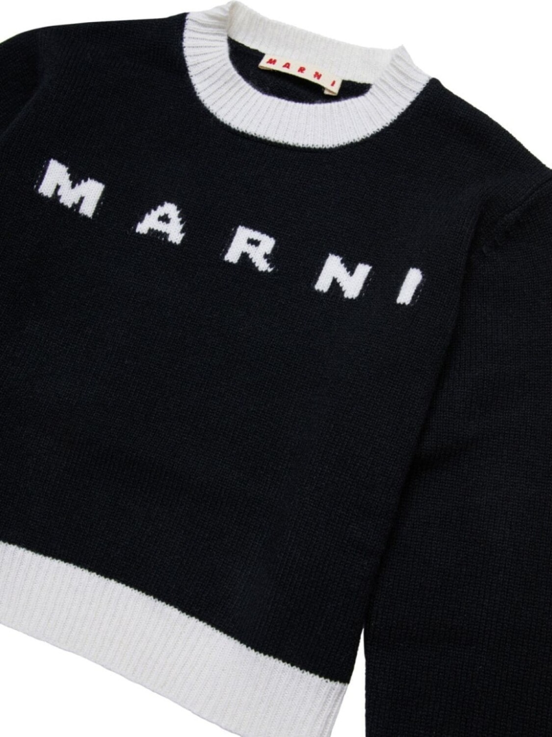 

Marni Kids джемпер с отделкой в технике интарсия, черный