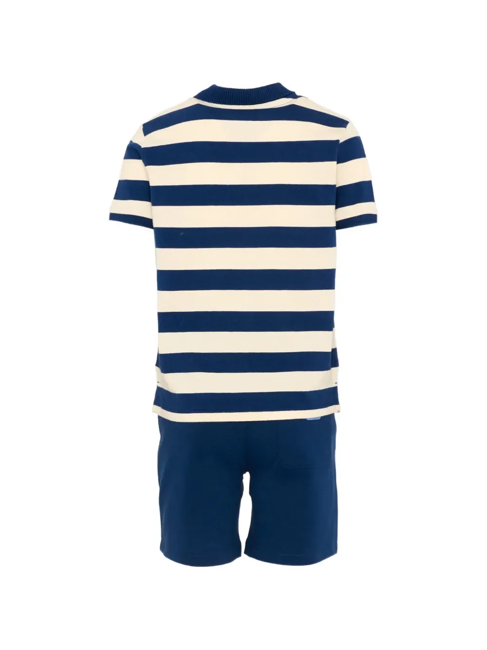 Комплект: полосатая рубашка-поло и шорты TRUSSARDI JUNIOR, синий — фото 2