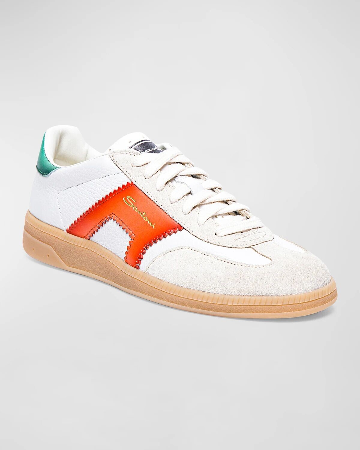 Низкие кроссовки из смешанной кожи DBA Santoni, цвет White — фото 2