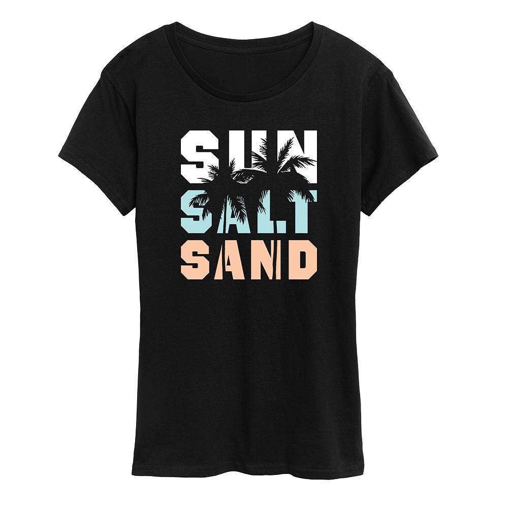 

Женская футболка с рисунком Sun Salt Sand Licensed Character, черный