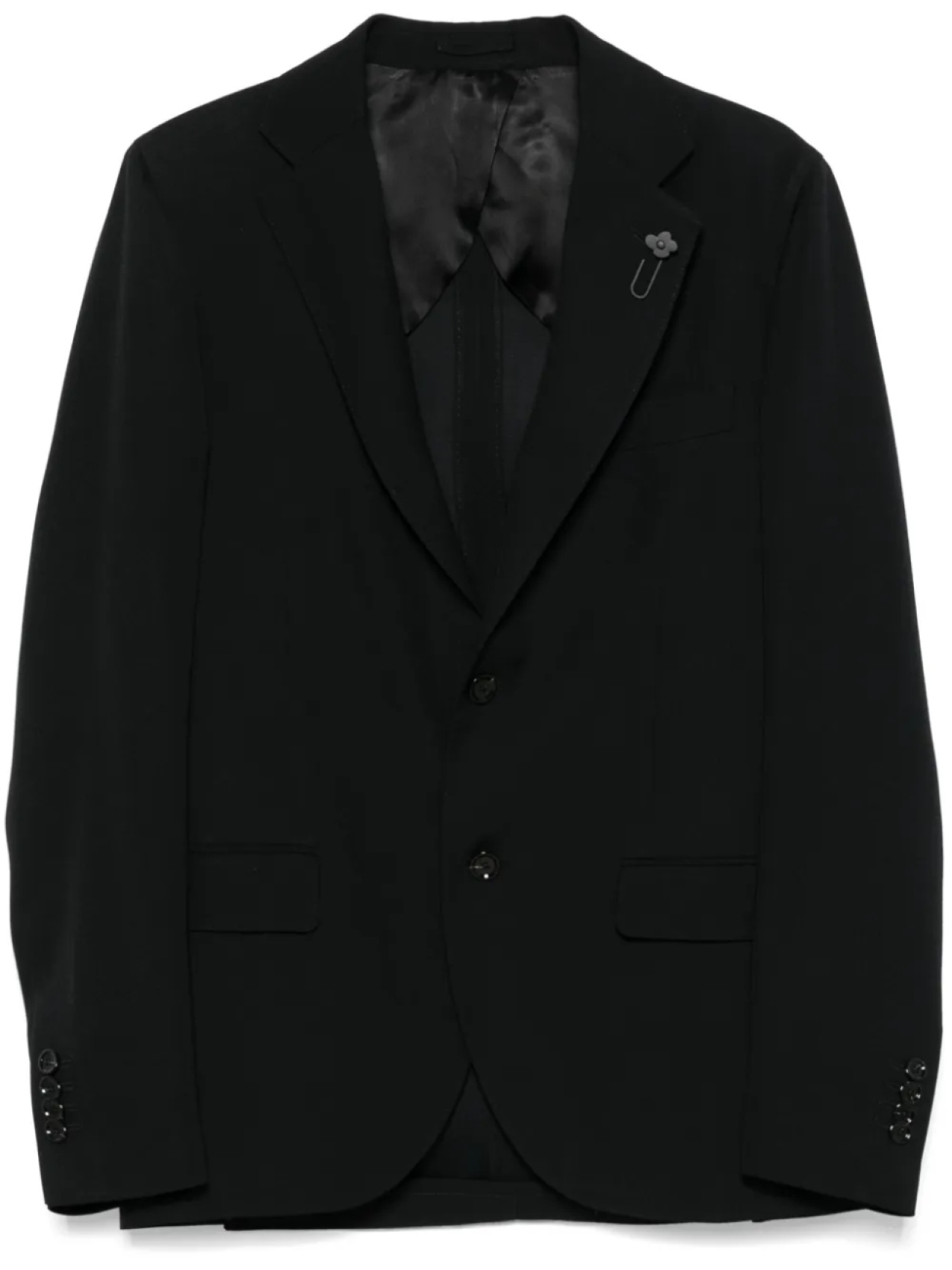 

Lardini пиджак из ткани кади, черный