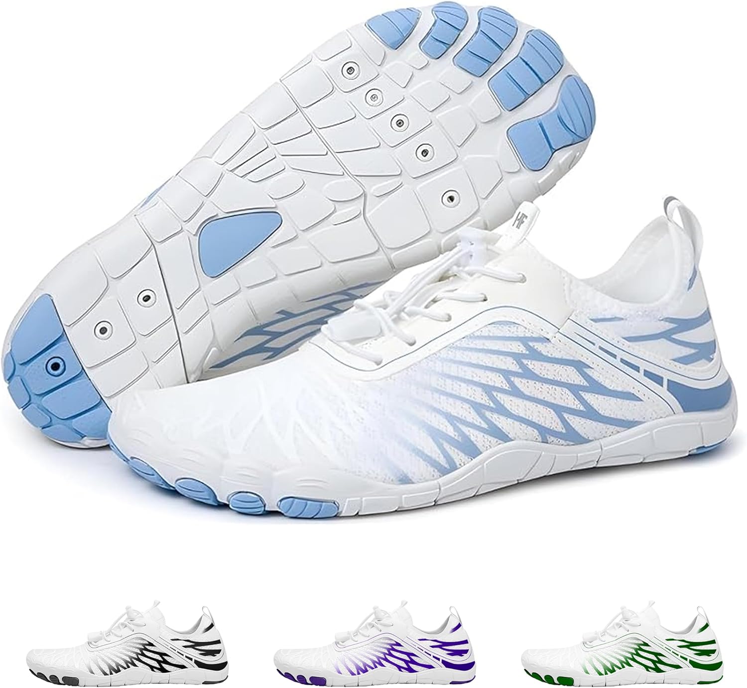 

Треккинговая обувь HF Signature, здоровая и нескользящая, дышащие кроссовки, гибкая легкая обувь для ежедневной носки, унисекс Hike Footwear, белый/синий