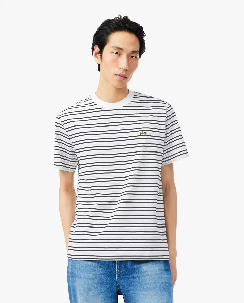 Футболка мужская Lacoste в полоску, черный