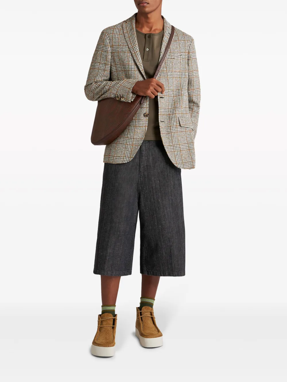 Пиджак в ломаную клетку ETRO, коричневый — фото 2